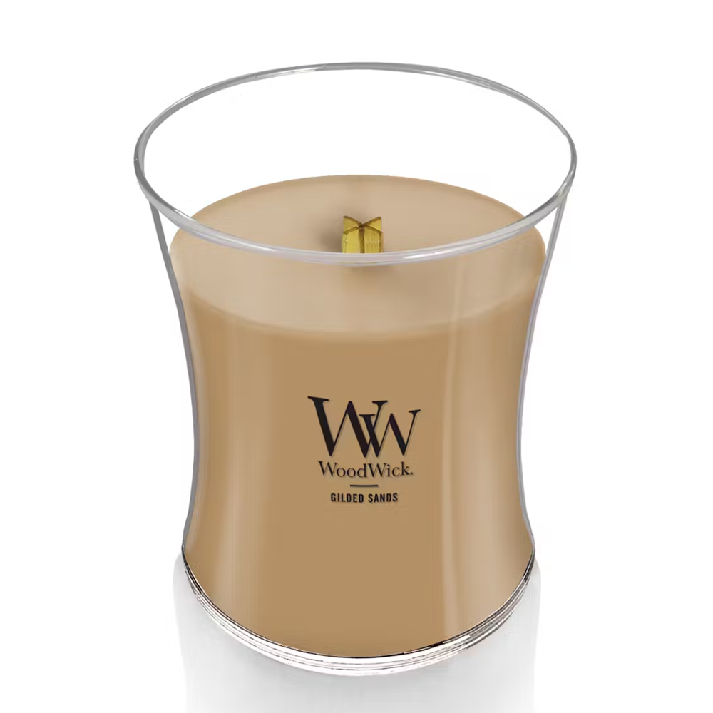 Woodwick Medium Gilded Sands 275 г - Ароматична свічка з ароматом інжиру та гваякового дерева - фото №1 Woodwick Medium Gilded Sands 275 г - Ароматична свічка з ароматом інжиру та гваякового дерева - фото №1