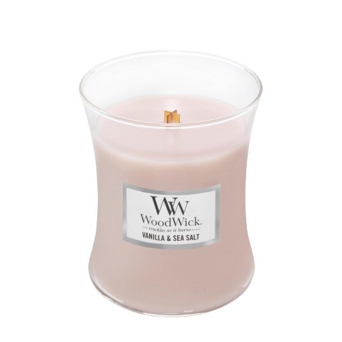 Woodwick Mini Vanilla & Sea Salt 85 г - Ароматична свічка з ароматом ванілі та нотами морської солі - фото №1