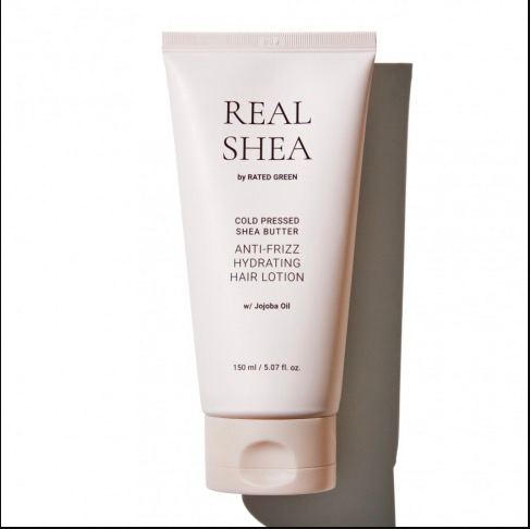 Rated Green Зволожуючий лосьйон для волосся з маслом ши REAL Shea Cold Pressed Shea Butter Anti-Frizz Hydrating Hair Lotion Rated Green Зволожуючий лосьйон для волосся з маслом ши REAL Shea Cold Pressed Shea Butter Anti-Frizz Hydrating Hair Lotion